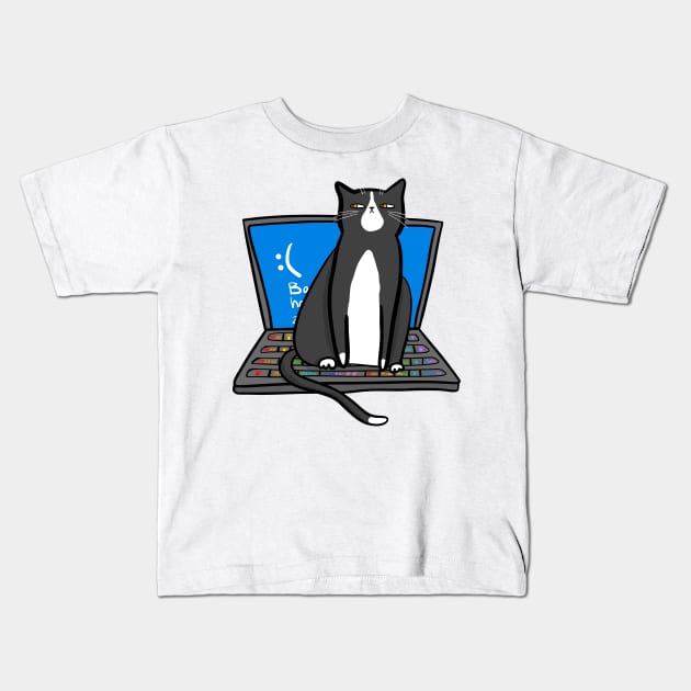 Tech Suppurrt Kids T-Shirt by KilkennyCat Art